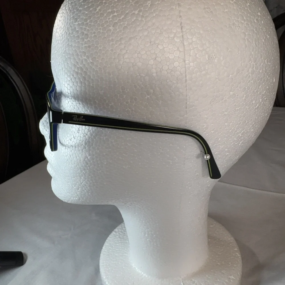 Ray-Ban RB1536 3600 Eyeglasses Black Blue Square Full Rim Frame 48-16-130‎ 9156